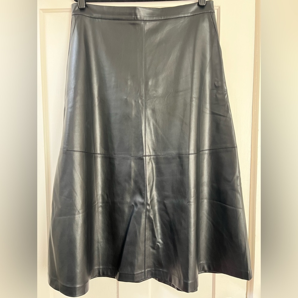 JOE’S JEANS BLACK TAVI VEGAN LEATHER SKIRT - Picture 7 of 7
